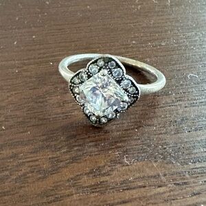 Pandora ring with clear CZ